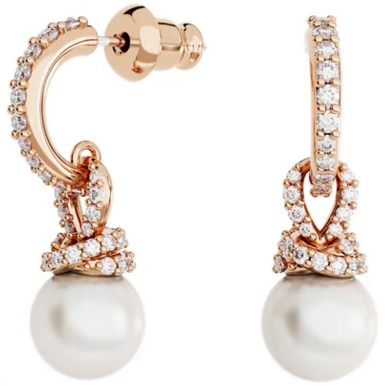 스와로브스키 여성 Originally 로즈골드 후프 드롭 귀걸이_5669524