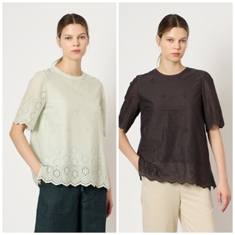 BCBG 보더리 자수 블라우스 B4M5B452