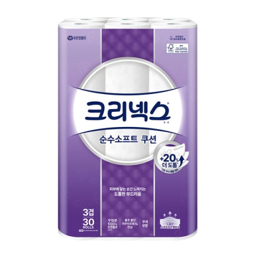 크리넥스 순수 소프트 쿠션 25m (30롤) (1팩)_이미지