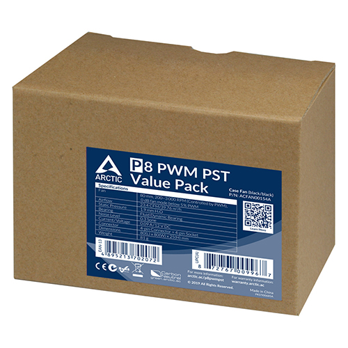 ARCTIC P8 PWM PST 서린 (밸류팩(5팩), 블랙)_이미지