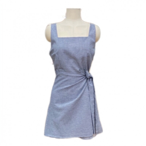 트위 스퀘어넥 리본 민소매 미니원피스 TMEDFOP018