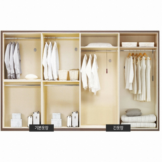 루이핏 매트 여닫이 붙박이장 행거형 (300cm)_이미지