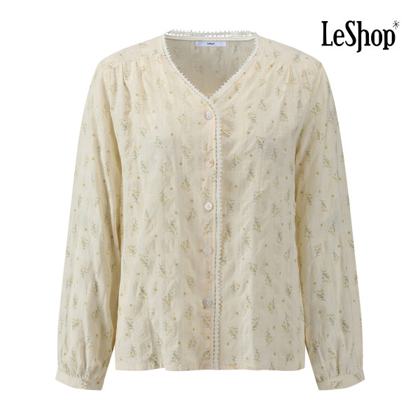 르샵 레이스 버튼 프런트 플라워 블라우스 BQ3BL014A