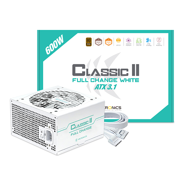 마이크로닉스 Classic II 풀체인지 600W 80PLUS브론즈 ATX3.1 화이트이미지입니다. 누르면 해당 게시물로 새창이동합니다.