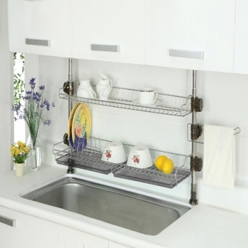 SBW00F9D2 주방용 기둥씽크 600 2단 선반 싱크대 싱크 주방정리 씽크대