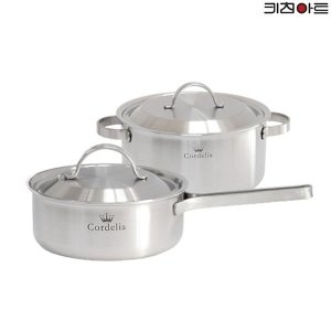 키친아트 코델리아 통5중 IH 스텐냄비 2종 A (편수18+양수16)_이미지