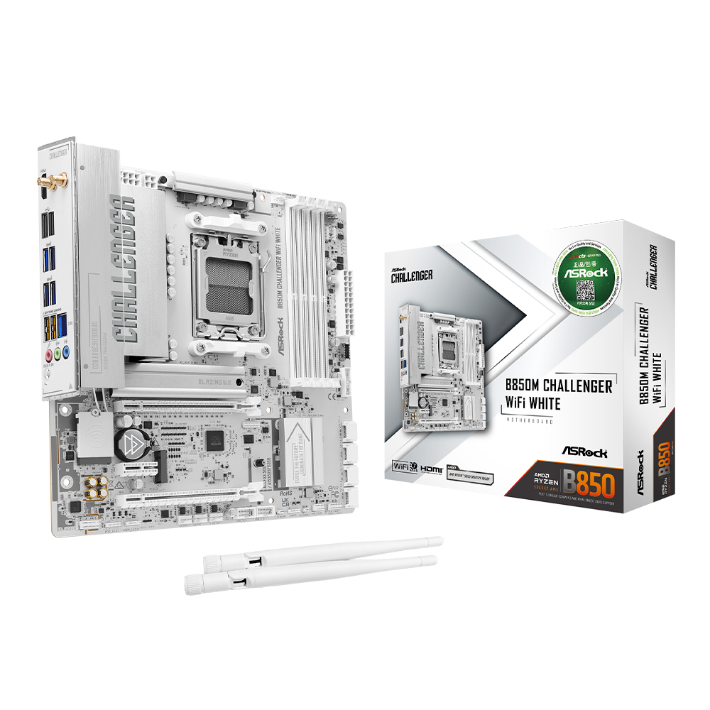 ASRock B850M Challenger WiFi 7 White 대원씨티에스_이미지
