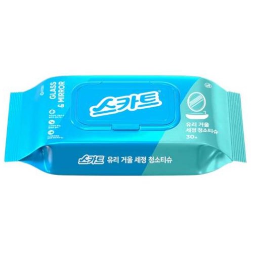 유한킴벌리 스카트 유리 거울 세정 청소티슈 캡형 30매 (20팩)