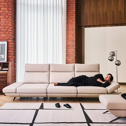 다우닝 프리움 스윙 전체 천연가죽 소파 4인용 (스툴별도)_이미지