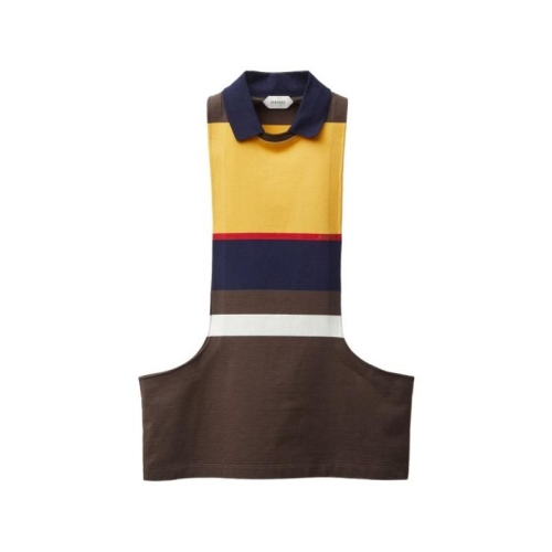 베르사체 스트립 코튼 반팔 티셔츠 1024579 1A178906Y520