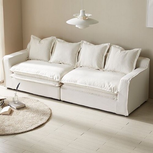 파로마 홈즈 포리 프리미엄 구스 패브릭 소파 4인용 (스툴별도)_이미지