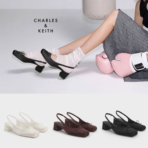 찰스앤키스 구두 사디라 새틴 보우 스퀘어토 슬링백 펌프스 CK1-60361560_이미지