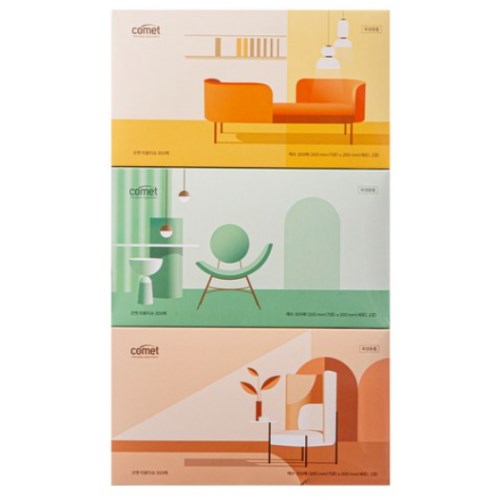 쿠팡 코멧 미용티슈 300매 (3입) (6팩(18입))