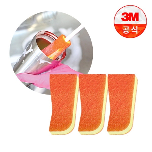 3M 스카치브라이트 보틀 수세미 리필 스테인레스용 1매 (3개(3매))_이미지