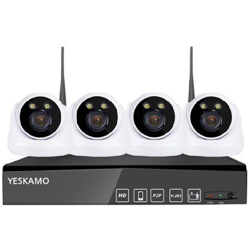 YESKAMO KR-NVR10804-DZJ + KR-DM19W (녹화기 + 카메라 4개)