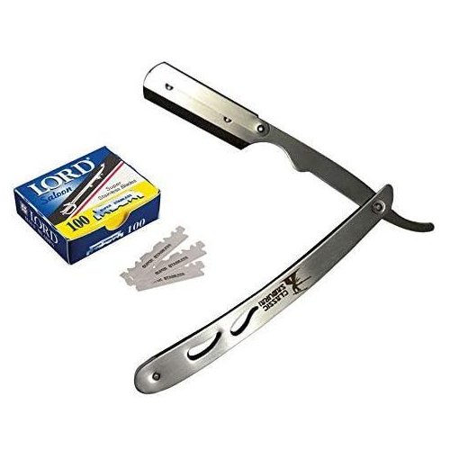 클래식 사무라이 스트레이트 엣지 안전 면도기 실버 CS102