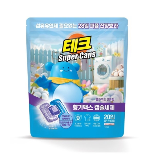 테크 수퍼캡스 향기맥스 캡슐세제 클라우드 코튼향 20개입 (1개)_이미지