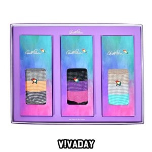 추석선물기획전-  VIVADAY-YS34 양말세트 로고자수 포인트 3족세트한가위선물OCT1001