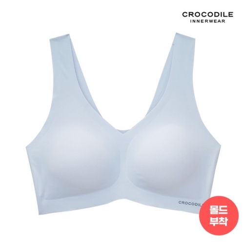 크로커다일 감탄 라이크라 쉘론 몰드부착 런닝형 브래지어 (블루그레이)_이미지