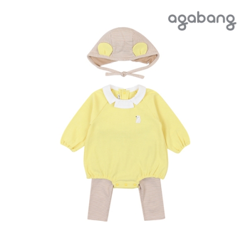 아가방 던챠밍바디수트상하 모자 01P12795387_이미지