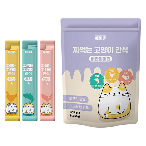 헤이츄 버라이어티 짜먹는 고양이 간식 90개입 1,350g (1개)