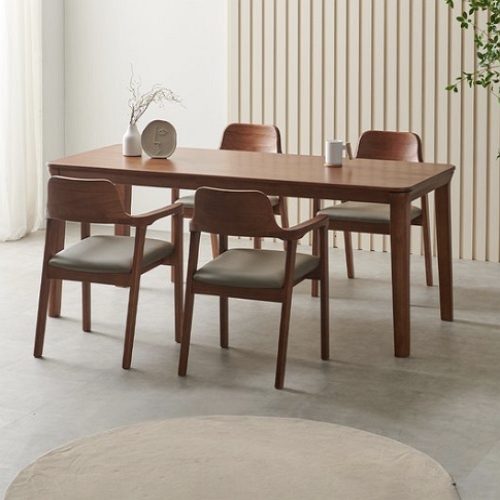 라로퍼니처 보스턴 참죽나무 원목 식탁 1900 (의자4개)