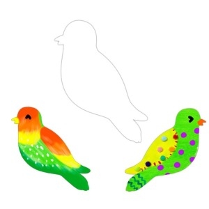 키즈맘아트 Diome 모양종이 - 새 종이꾸미기 어린이채색 미술놀