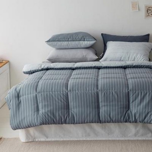샤이닝홈 네이블 페니 스트라이프 차렵이불 베개세트 (퀸 Q)_이미지