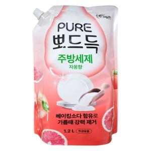 퓨어 뽀드득 주방세제 자몽향 리필 1.2L (1개)_이미지