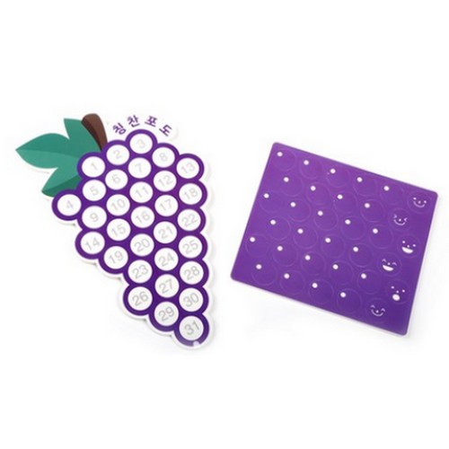 은창비씨 말랑 폭신 칭찬포도 스티커 + 스티커판 세트_이미지