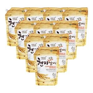 유한양행 아름다운 주방세제 현미 깔끔 설거지 1.2kg (10개)_이미지