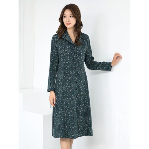 모슬린 엄마옷 정장카라 나염 오픈원피스 MQG124533 마담 미시 중년여성 빅사이즈 할머니옷 50대 60대 70대