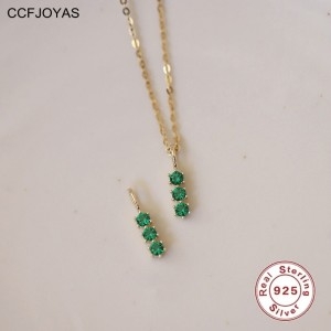 스털링 CCFJOYAS-100 925 실버 작은 후프 귀걸이 무지개 불규칙한 직사각형 지르콘 원형 패션 주얼리
