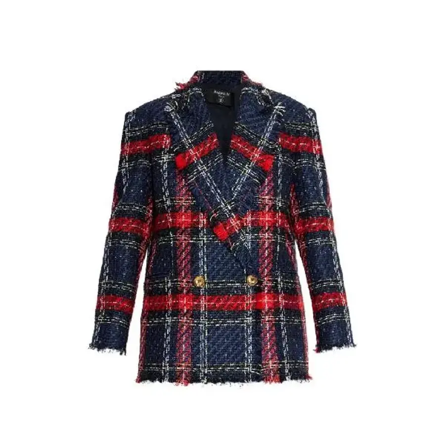  발망 plaid check tweed blazer GF1SE183XL68 T