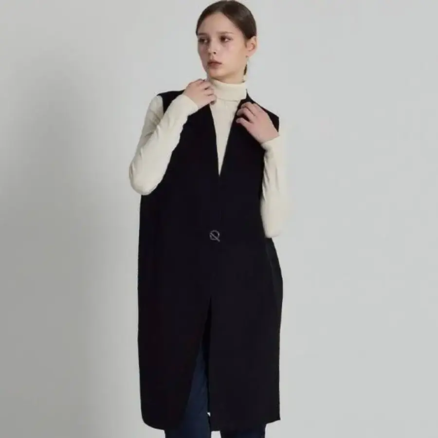 르오트 198000원 프리미엄 캐시미어 울블렌디드 버클 롱 베스트-사이즈 5588까지 1222091