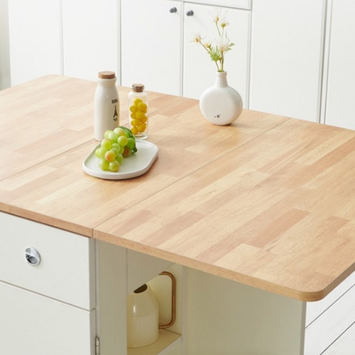 스칸디무드 쿠스토 이동식 확장형 접이식 식탁 1200 (의자2개)_이미지