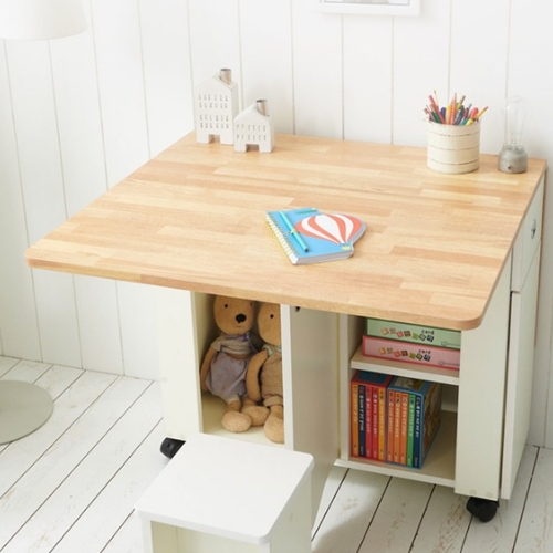 스칸디무드 쿠스토 이동식 확장형 접이식 식탁 1200 (의자2개)_이미지