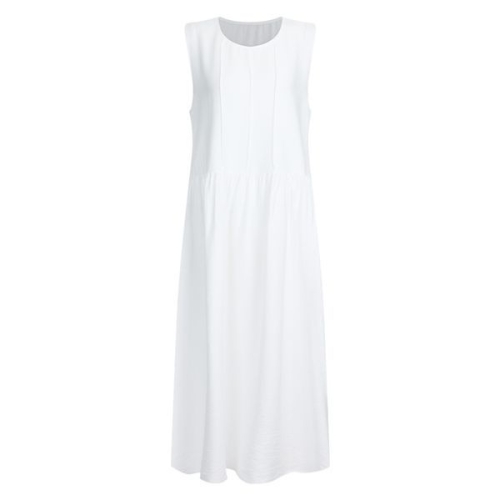 여성 민소매 쿨링 루즈핏 A라인 롱원피스 NTT-WDR-20749-블랙