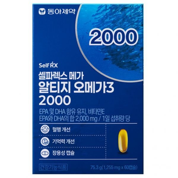 동아제약 셀파렉스 메가 알티지 오메가3 2000 60캡슐 (1개)
