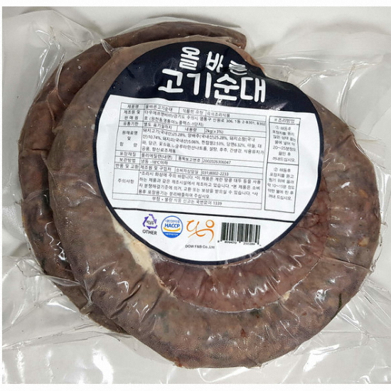 올바른 고기순대 1kg (2개)