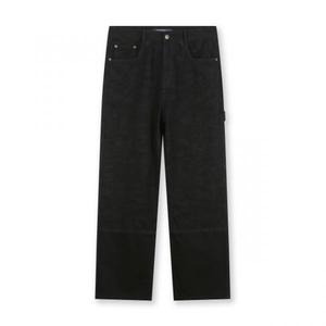 비슬로우 데일리 바지 팬츠 와이드 스트레이트 BESLOW JACQUARD DENIM WORK PANTS BLACK542697_이미지