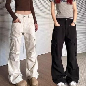 오노마 ONM 여자 사계절 외출 바지 카코 포켓 와이드 앞 주 41017276_이미지