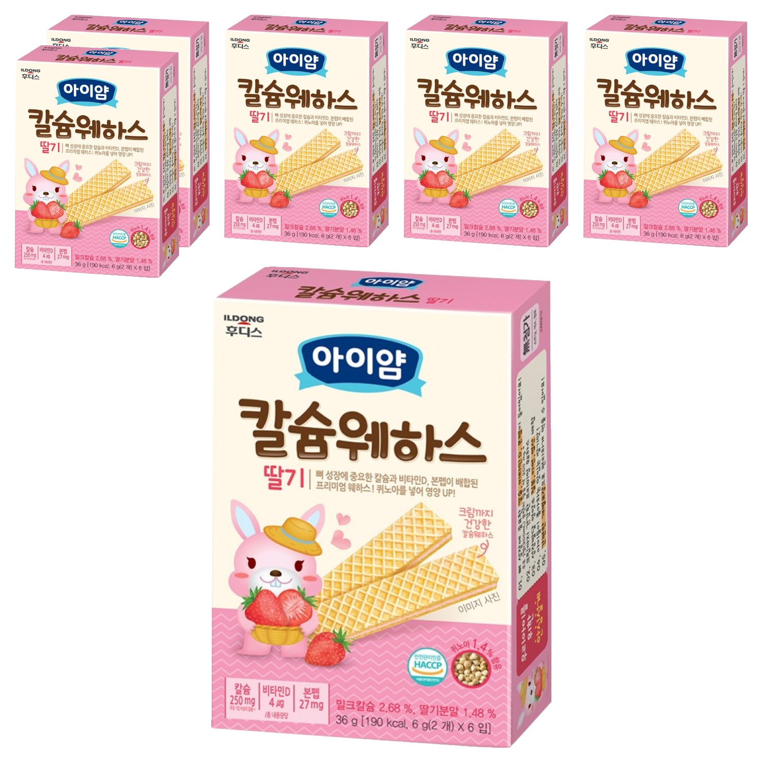 일동후디스 칼슘 웨하스 딸기 36g (9개)_이미지