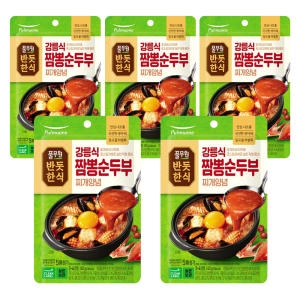 풀무원 반듯한식 강릉식 짱뽕순두부 찌개양념 140g (5개)