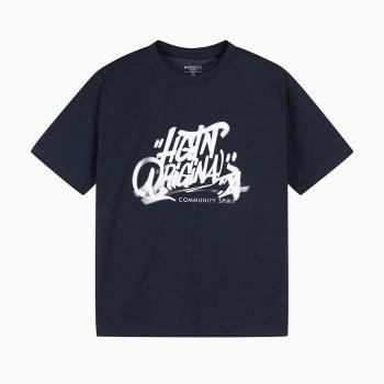 행텐 틴즈 동백01 그래피티 레터 반팔 티셔츠_네이비 14570-031-406-31-097 E47396280