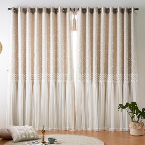 지나송 아리아 웨딩 스타일 암막 이중 커튼세트 (2장, 180x230cm)_이미지