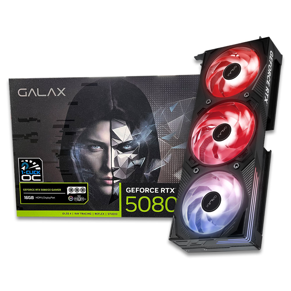 갤럭시 GALAX 지포스 <b>RTX</b> <b>5080</b> EX GAMER BLACK OC D7 16GB