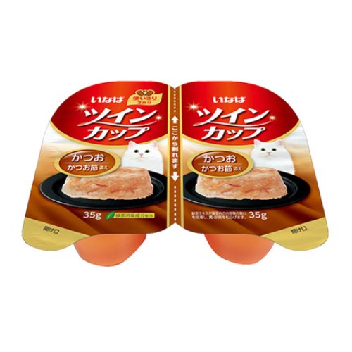 이나바 캣 챠오 트윈컵 가다랑어&가다랑어포 IMC-214 70g (35g x 2p) (6개)_이미지