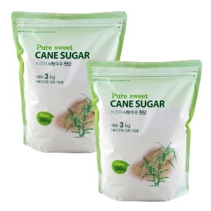 United Farmer & Industry 퓨어스윗 비정제 사탕수수 원당 3kg (2개)