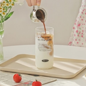 키친앤리빙 히츠키코보 Object M 타이핑 내열 글라스 레터링 유리컵 500ml_이미지